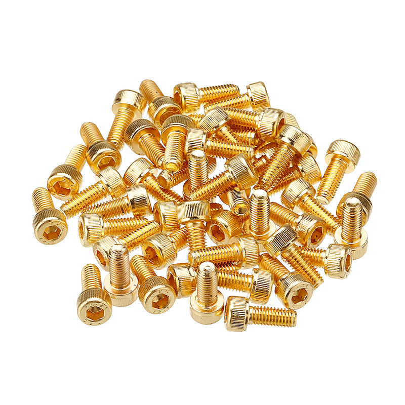 Suleve M5AH1 50Pcs Titanium Plated M5 Hex Socket Cap Head Screws Alloy Steel 12.9 Grade Screw Bolt M5*12