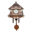 Cuckoo Clock Mount Wooden Wall Clock Analog Auto Swinging Pendulum Home Decorations