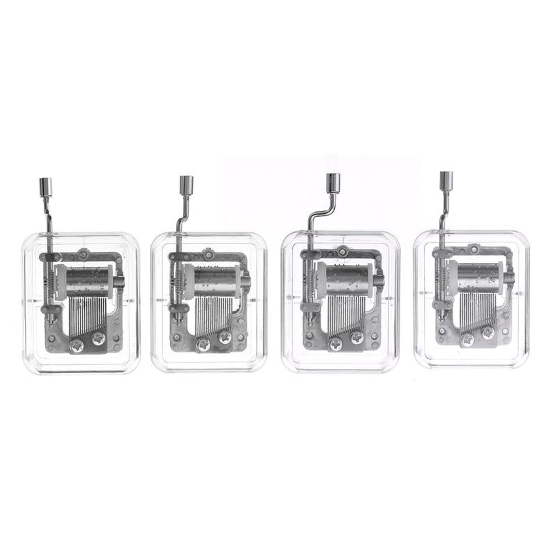 Mrosaa Hand-cranking Mini Transparent Acrylic Music Box Birthday Gift