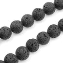 Extruded lava stone beads stone beads black round 10 mm S3O2