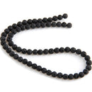 Extruded lava stone beads stone beads black round 10 mm S3O2