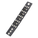 Metal leather men bracelet with Spikes Studded Black V7R7