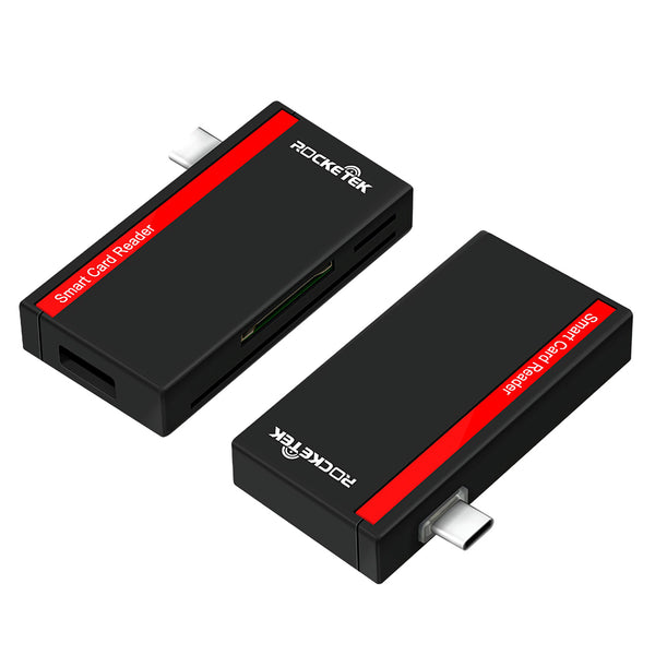 Rocketek UTC738 3-IN-1 Type-C Smart Card Reader with SD TF CAC Bank SIM Card Slot