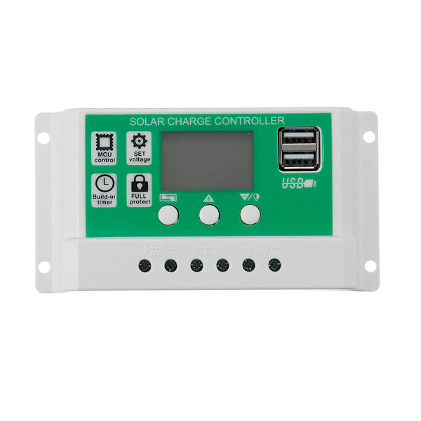 10A/20A/30A 12V/24V Auto Solar Charge Controller Dual USB Solar Panel Regulator