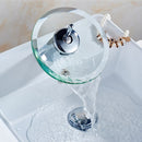 Modern Style Kitchen Bathroom Vessel Copper Glass Round Waterfall Tub Sink Faucet Tap