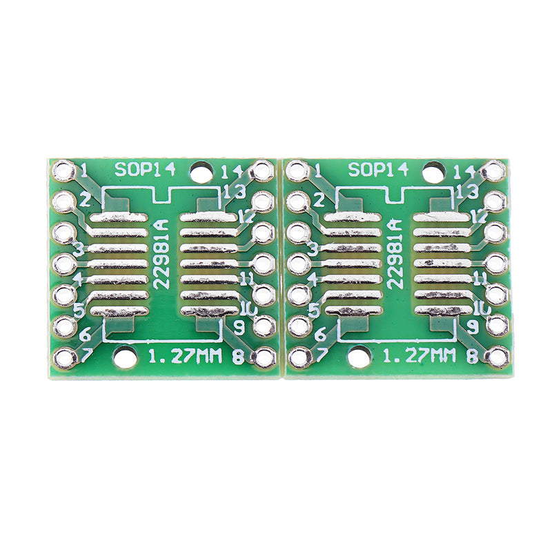20pcs SOP14 SSOP14 TSSOP14 To DIP14 Pinboard SMD To DIP Adapter 0.65mm/1.27mm To 2.54mm DIP Pin Pitch PCB Board