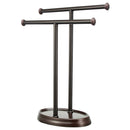 2 Tier Bar Towel Holder Freestanding Drying Rack Hanger Storage Shelf Bathroom