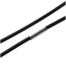 19.75 Inch 3mm Fashion Rubber Cord Necklace with Stainless Steel Closure -