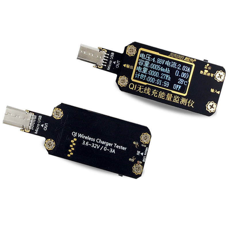 QI Wireless Charger Micro USB Tester Digital Voltmeter Ammeter