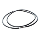3mm Black Rubber Cord Necklace with Stainless Steel Closure - 22 Inch L7H2