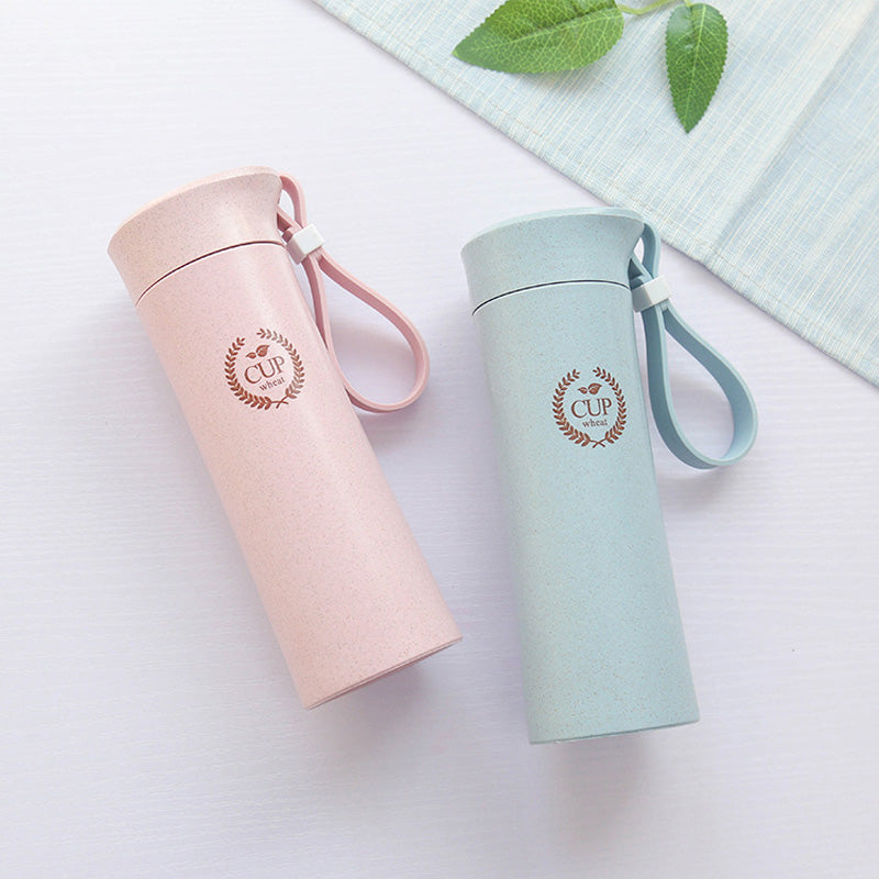 KCASA KC-WHE04 360mL Wheat Straw Fiber Bottle Portable Mug Travel Outdoor Sports Water Cup Creative