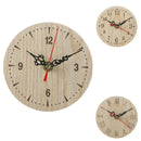 12cm Round Wooden Table Clock Battery Powered Office Home Living Room Decor