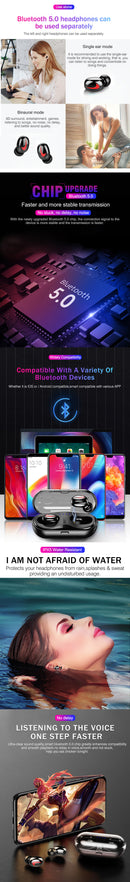 [True Wireless] Q13S TWS bluetooth V5.0 Earphone Stereo IPX5 Waterproof Noise Cancelling Handsfree Sports With HD Mic for Iphone Xiaomi Huawei