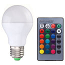 9W E27 B22 RGB Memory Function 16 Colors Changing LED Light Lamp Bulb  + Remote Control  AC85-265V