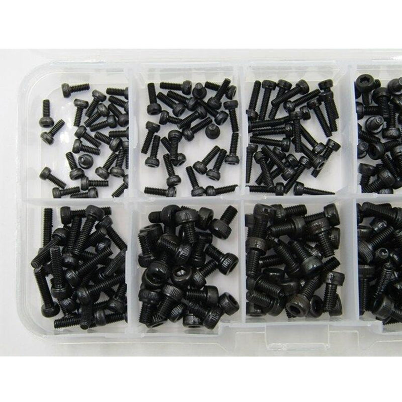 Suleve MXCH2 240Pcs M2/M2.5/M3 Hex Socket Head Cap Screws Carbon Steel Assortment Kit