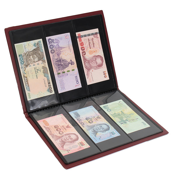 60 Pages PVC Banknote Album Paper Money Currency Collection Book Storage Pockets Holders