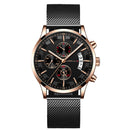 CRRJU 2261 Mesh Steel Strap Men Fashion Dial Simple Style Luminous Display Quartz Watch