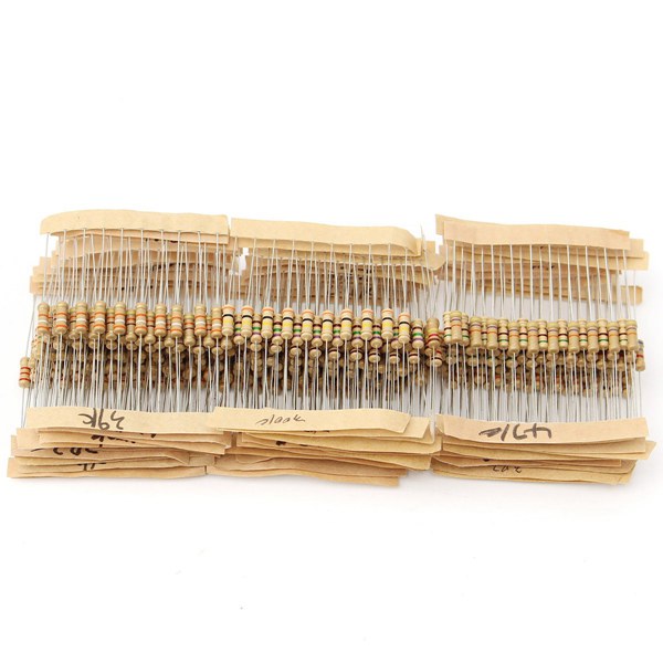 500pcs 1/2W 0.5W 5% Carbon Film Resistor 50 Values 1.2~1M Assorted Kit