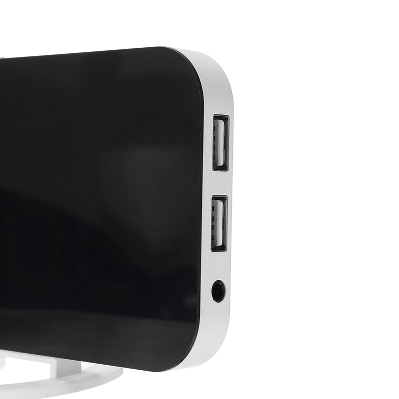 Dual USB Charger Digital LED Mirror Display Alarm Clock
