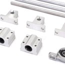 Machifit 13pcs 500mm CNC Parts Optical Axis Guide Bearing Housings Aluminum Rail Shaft Support Screws Set