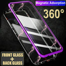 Bakeey 360 Curved Screen Front+Back Double-sided Full Body 9H Tempered Glass Metal Magnetic Adsorption Flip Protective Case For OnePlus 7T PRO