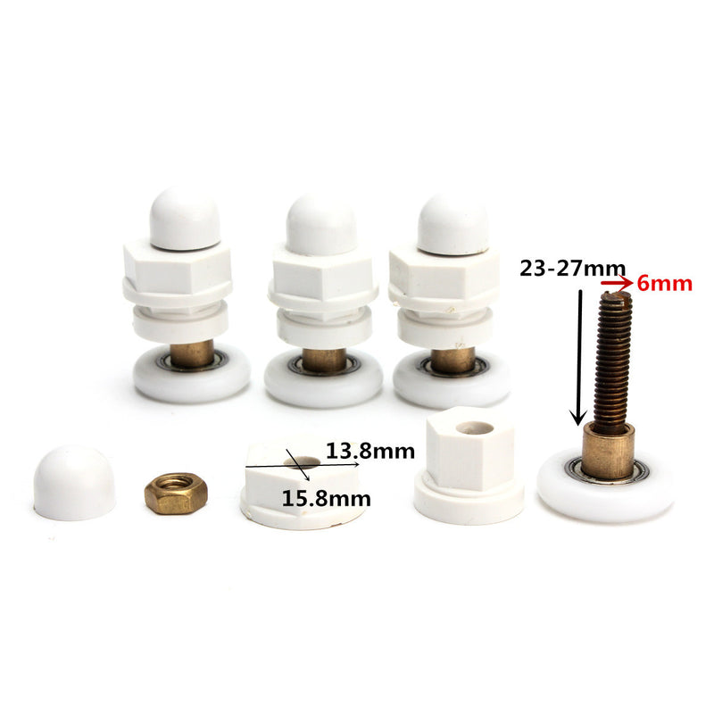 4pc  Partiality Shower Bath Door Rollers Runners Wheels Pulleys