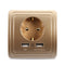 Excellway 1.5A/2A Dual USB Ports Wall Charger Power Adapter Socket Outlet Panel EU Plug Mount