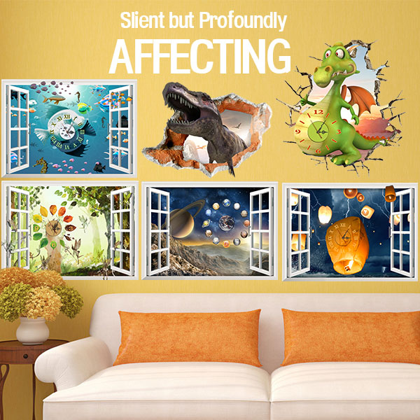 PAG 3D Large Removable Wallpaper clock Creative Wall Sticker Home Decoration