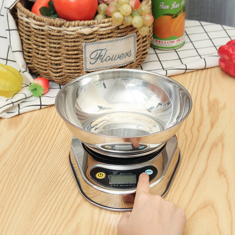 Stainless Steel Kitchen Scale Digital Commercial Electronic Weight Food And Bowl