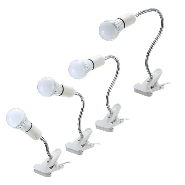 10/20/30/40cm US Plug E27 Flexible Clip on Switch LED Light Lamp Bulb Holder Socket Converter