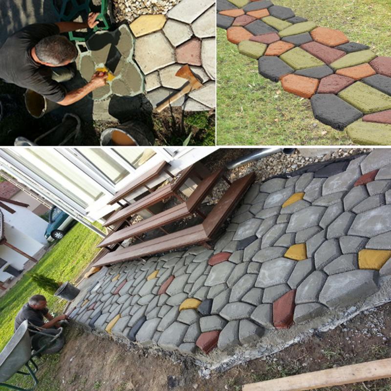 Garden DIY Plastic Path Maker Mold Manually Paving Courtyard Stone Road Cement Brick Mold