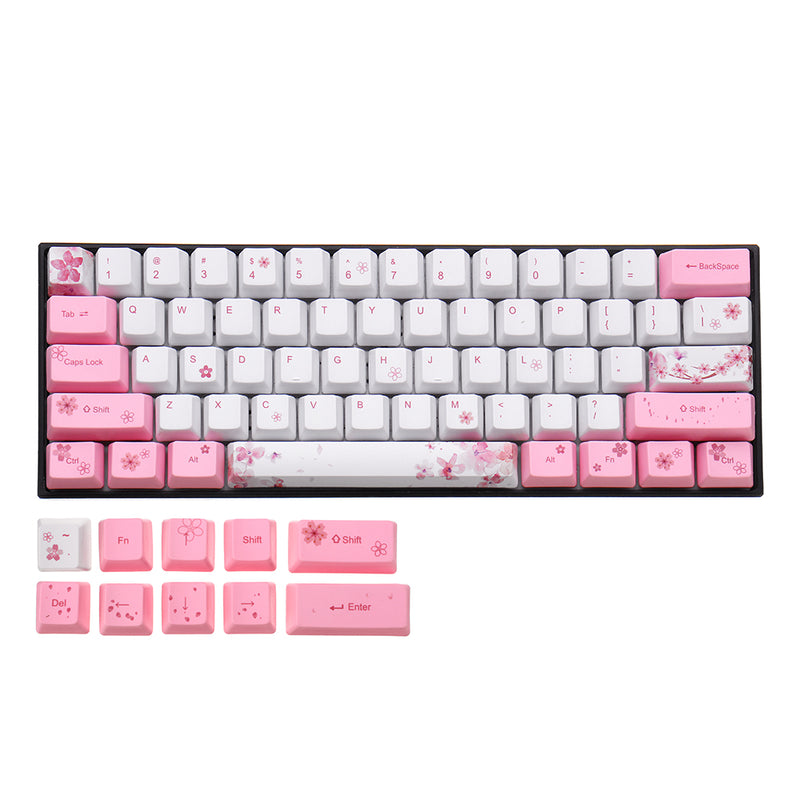 OEM Profile PBT Sublimation Sakura Keycap for 60% Anne pro 2 Royal Kludge RK61 Geek GK61 GK64 Mechanical Keyboard