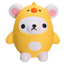 SanQi Elan Squishy Bear Wearing Chicken Costume Licensed Soft Slow Rising With Packaging Cartoon Decor Gift