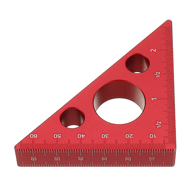90 Degrees Aluminum Alloy Height Ruler Metric Inch Woodworking Triangular Ruler Measuring Ruler