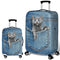 Honana Denim 3D Cute Cat Dog Elastic Luggage Cover Trolley Case Cover Warm Travel Suitcase Protector