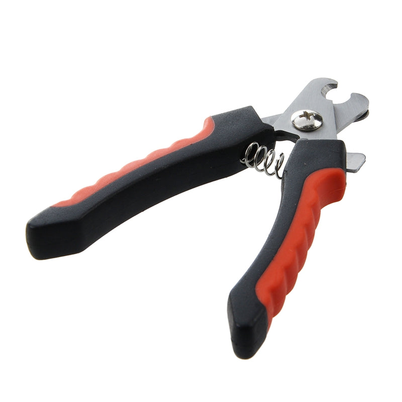 Stainless steel nail clipper file for pet dogs red black small size Q7S1
