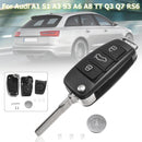 3 Buttons Car Remote Key Fob Case Shell With Battery for Audi A3 A4 A6 A8 Q7 TT