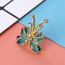 Luxury Butterfly Gold Earring Sweet Ceramic Rhinestones Crystal Ear Stud Gift for Women