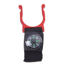 Red Carabiner Water Bottle Holder Camping Hiking with Compass C7C8