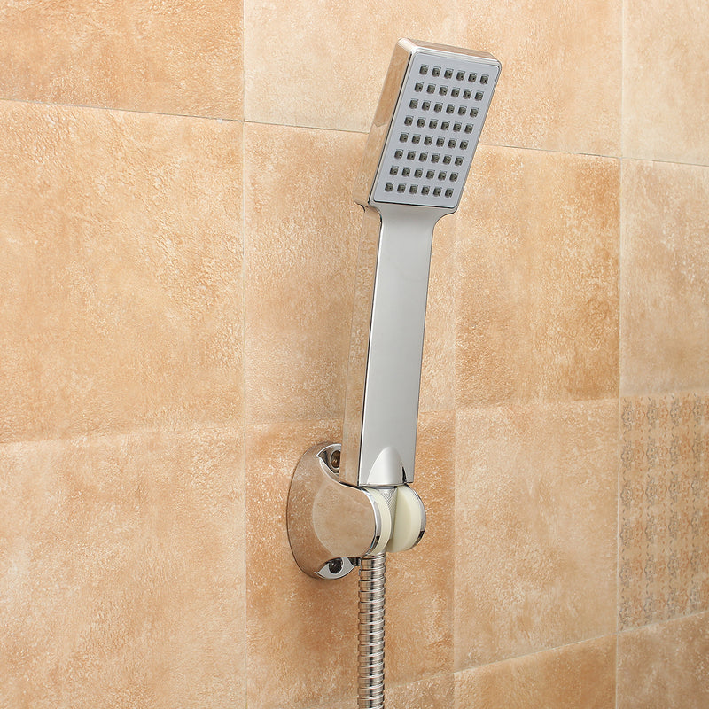 Square Hand Shower Head Hand-held Spray Mixer Set Head & Hose & Bracket Kits Bathroom
