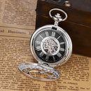 OUYAWEI P08 Classic Mechanical Pocket Watches Roman Numeraals Dial Men Retro Pendant Pocket Watch