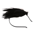 Black Feather Metal Headband Hair Band Fascinator Lady Fashion