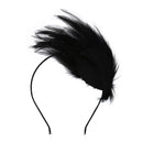 Black Feather Metal Headband Hair Band Fascinator Lady Fashion