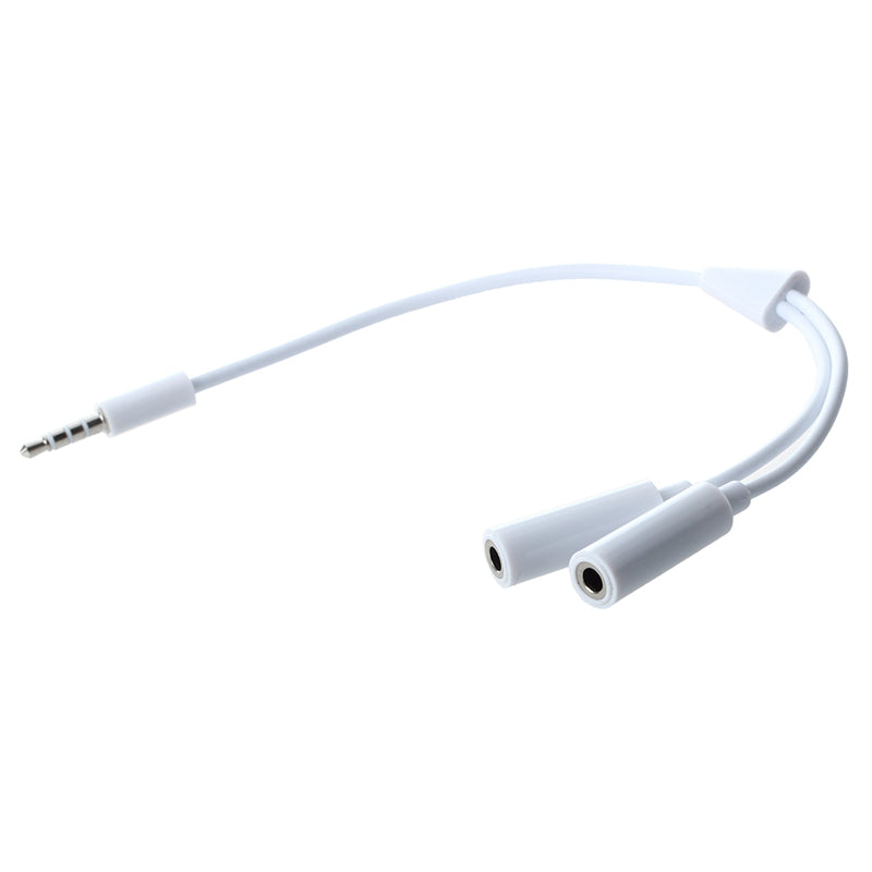 3.5mm Audio Wire Splitter Adapter Cable - White S1I1