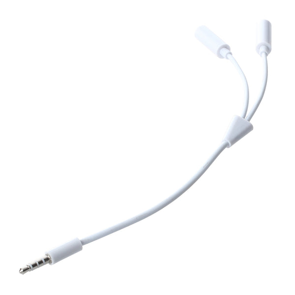 3.5mm Audio Wire Splitter Adapter Cable - White S1I1