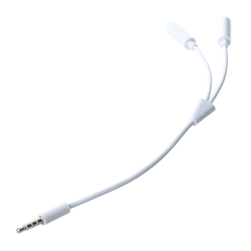 3.5mm Audio Wire Splitter Adapter Cable - White S1I1