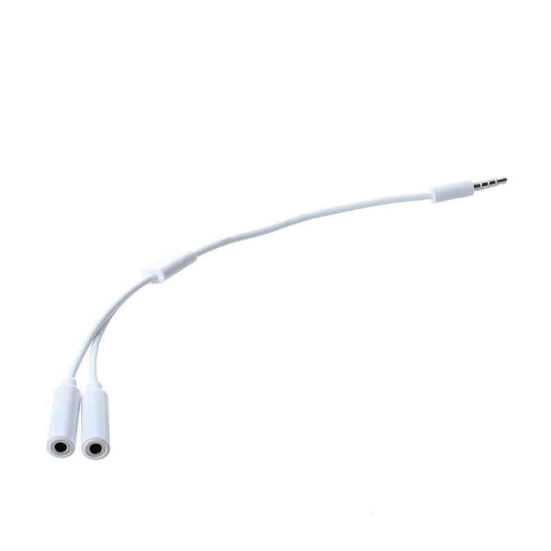 3.5mm Audio Wire Splitter Adapter Cable - White S1I1
