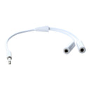 3.5mm Audio Wire Splitter Adapter Cable - White S1I1