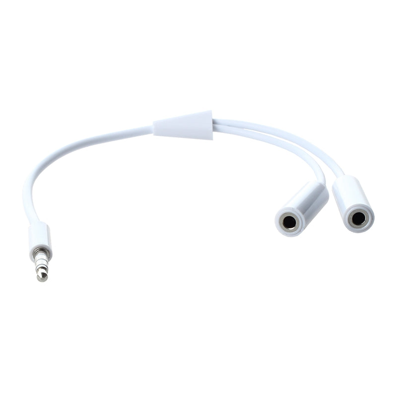 3.5mm Audio Wire Splitter Adapter Cable - White S1I1