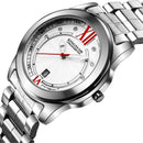 KINGNUOS K-198 Hardles Glass Quartz Watches Stainless Steel Strap Business Style Men Watch